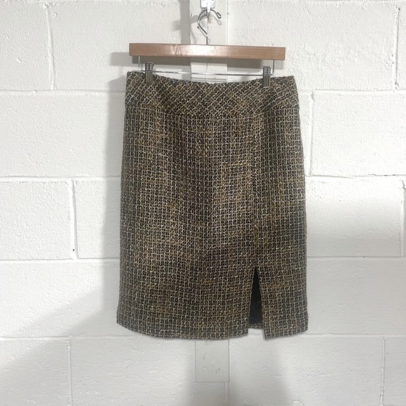 Talbots Dresses & Skirts - Talbots Tweed Brown|Beige Pencil With Slit Sz 10